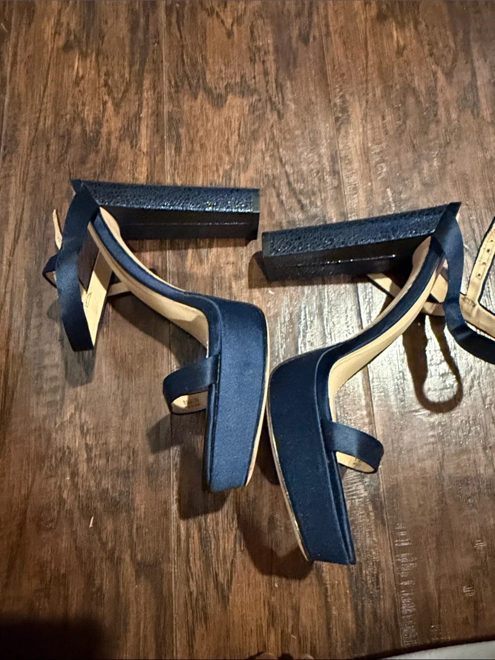 Imagine by Vince Camuto Navy Platform Block Heel Sandals Sz 9